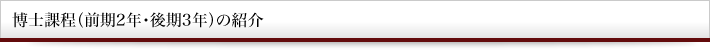 博士課程(前期2年・後期3年)の紹介